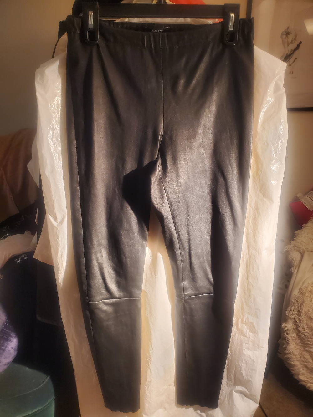 Classic Black LAMARQUE 100% Leather Leggings